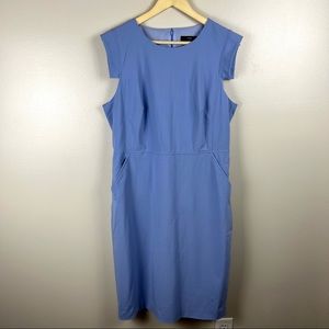 J. Crew Resume Dress Size 16 Tall Periwinkle Pockets Professional Business Wool